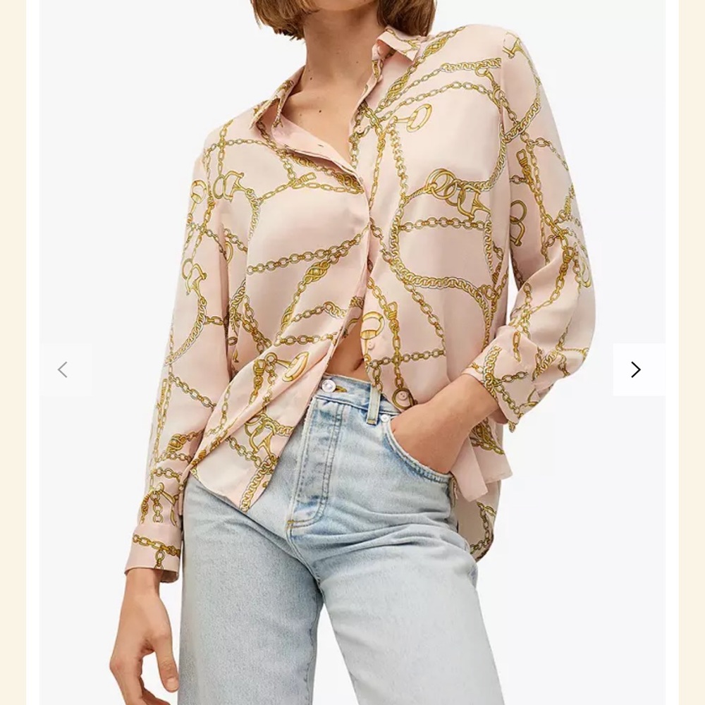 Mango Chain Print Shirt Blouse